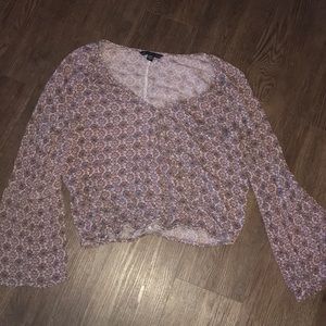American eagle flare out long sleeve crop